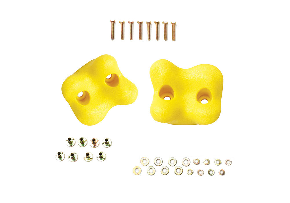 Exploded view of Yellow Climbing Rock Holds from Gorilla Playsets.