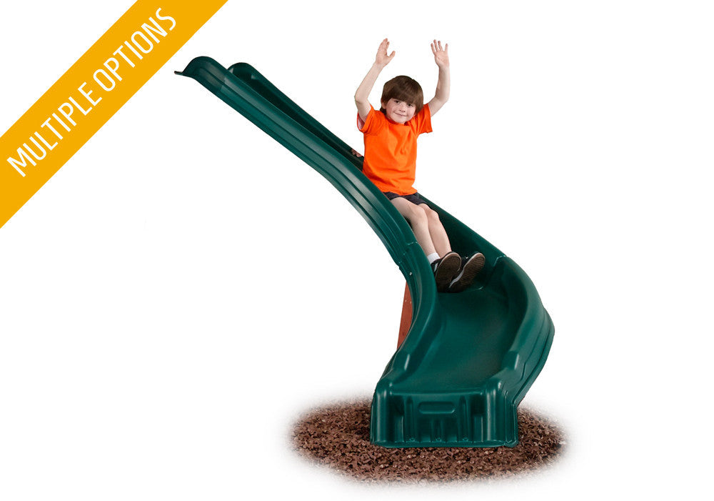 Studio shot of Green Side Winder Slide from Gorilla Playsets