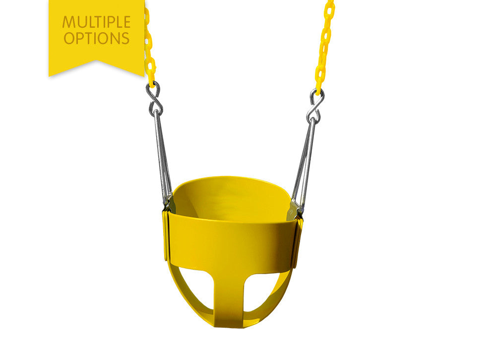 Studio shot of Full Bucket Toddler Swing from PlayNation.