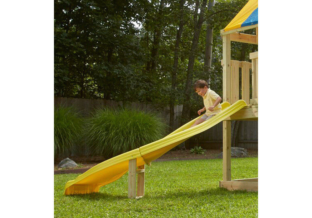 Lifestyle Alt shot of Yellow Side Winder Slide from Gorilla Playsets