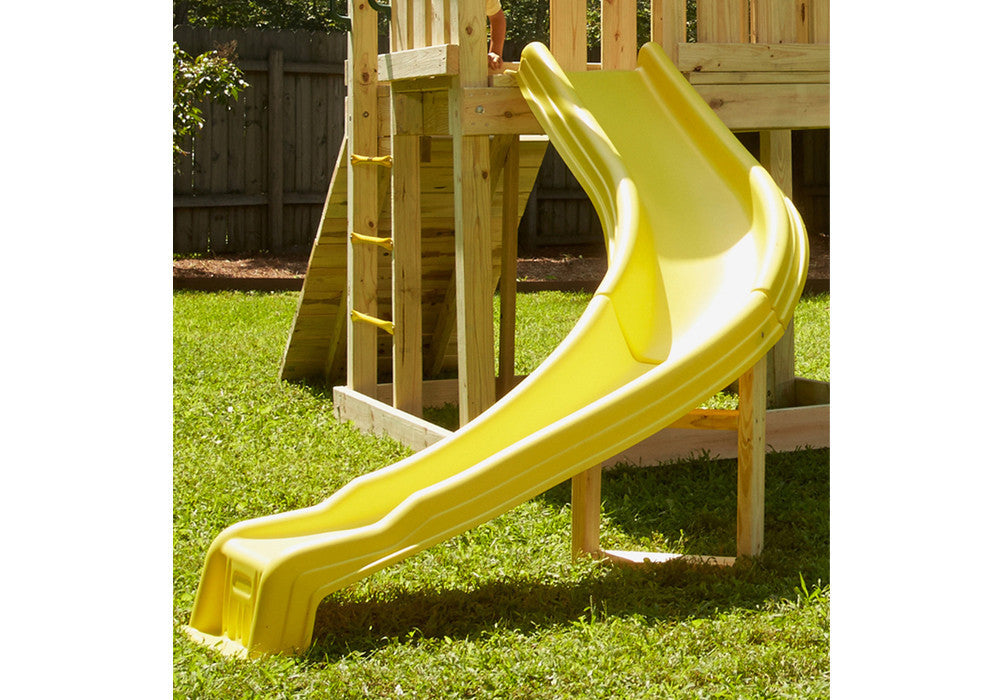 Lifestyle Alt shot of Yellow Side Winder Slide from Gorilla Playsets