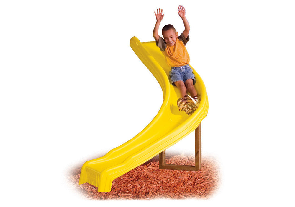 Studio shot of Yellow Side Winder Slide from Gorilla Playsets