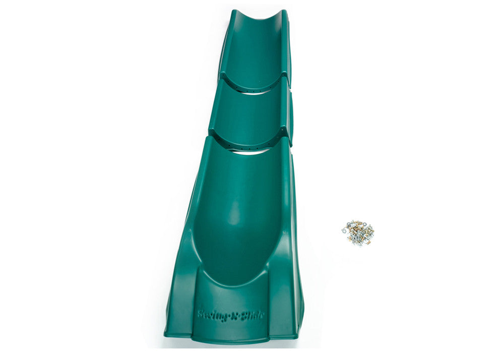 Studio set shot of exploded Green Super Summit Slide from Gorilla Playsets