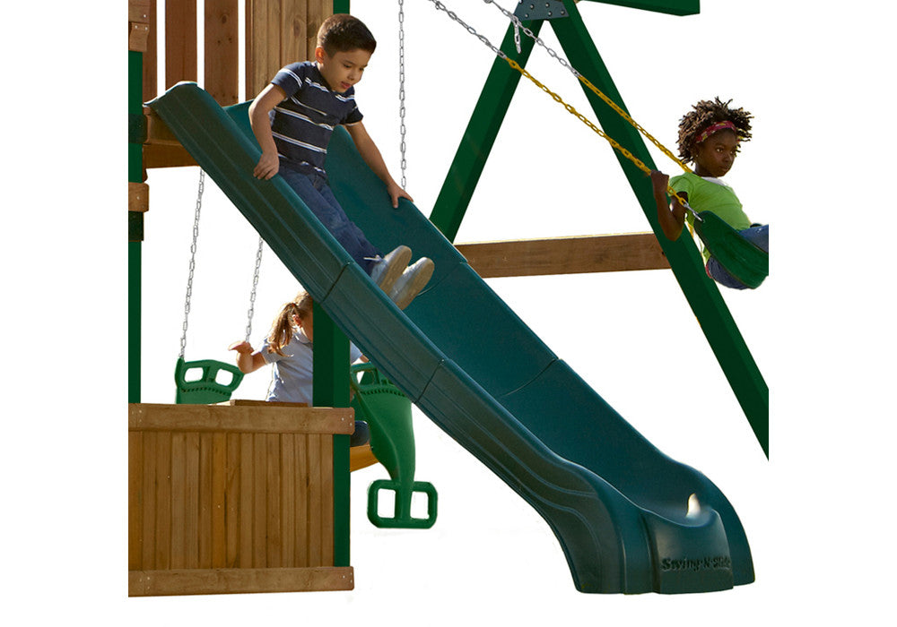 Studio set shot of Green Super Summit Slide from Gorilla Playsets