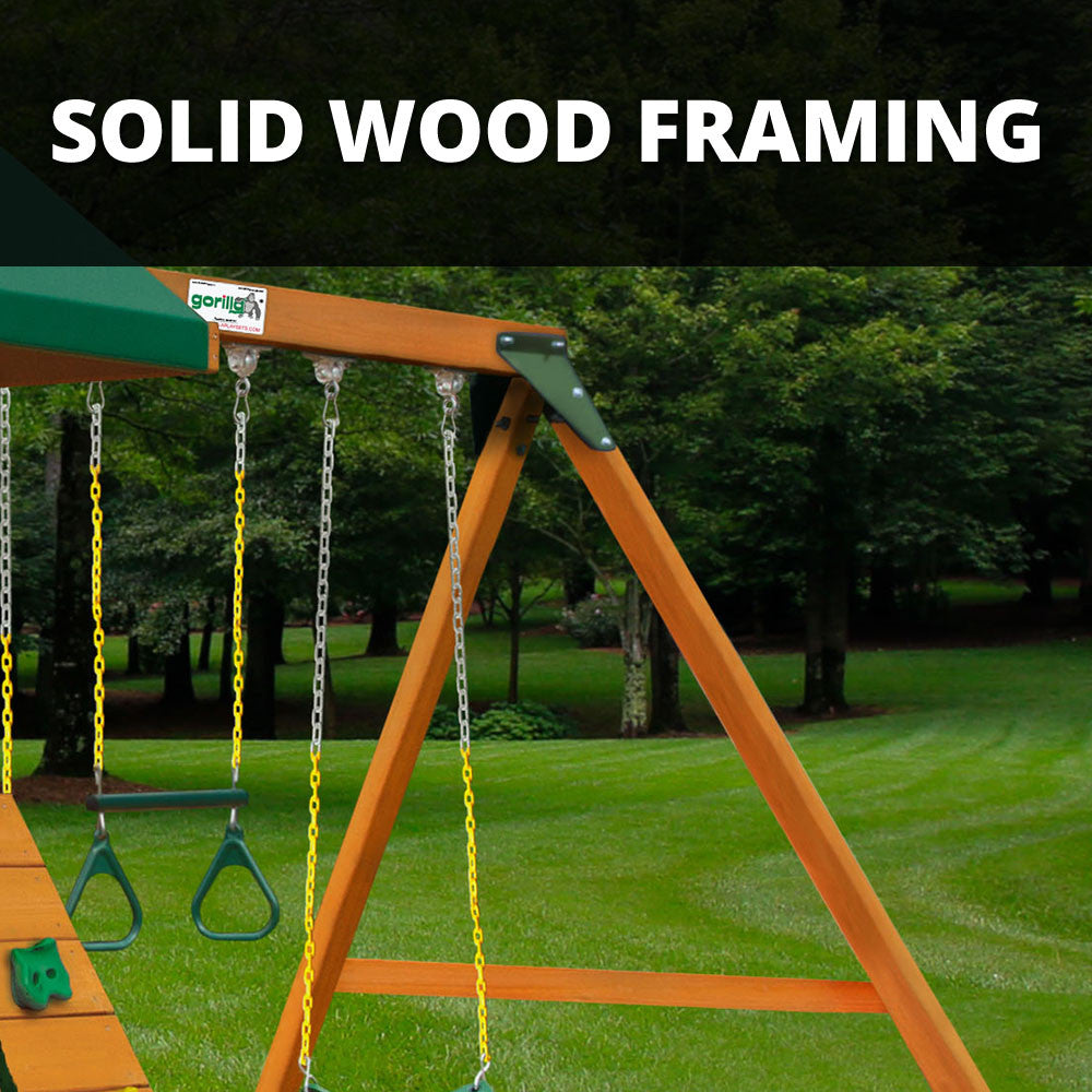 High Point II Wooden Swing Set | Kid's Wood Swing Sets – Backyard