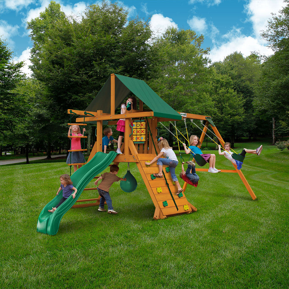 High Point II Wooden Swing Set | Kid's Wood Swing Sets – Backyard