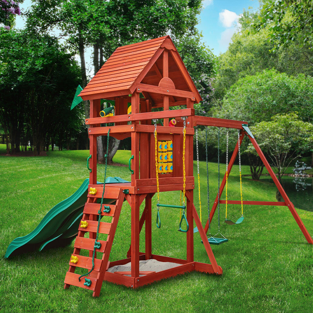 GETAWAY SwingStep（ゲッタウェイ） KidKraft Serpentine Falls Wooden Swing Set/Playset | Academy
