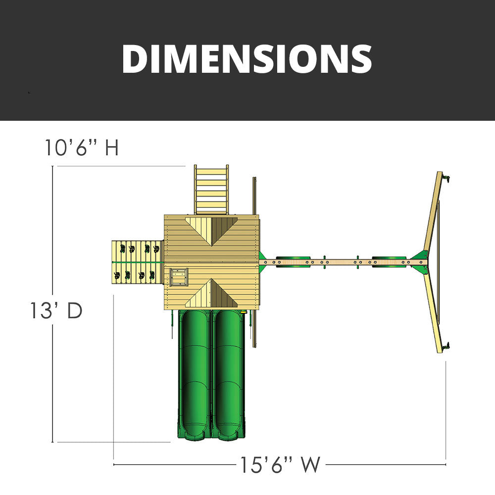 Double Down II Wooden Swing Set | Children's Wooden Swing Sets and