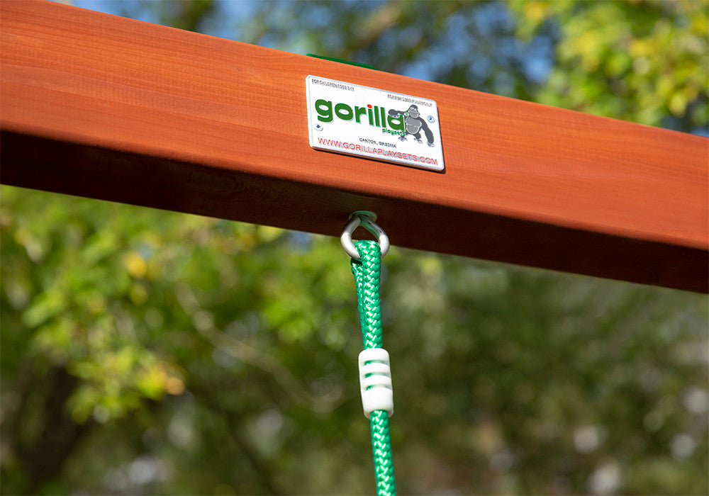 Lifestyle view of the Bolt Connection for the Green Disc Swing from PlayNation.