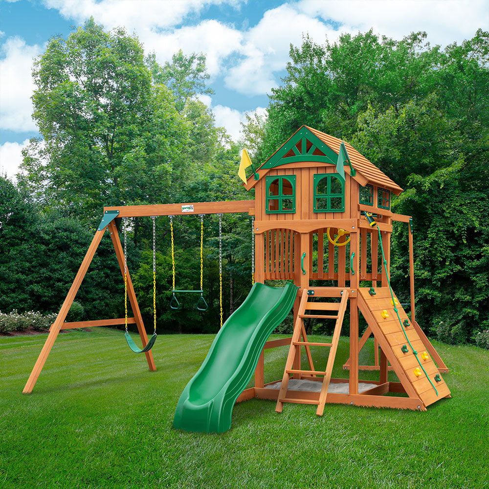 Outing II w Monkey Bars Wooden Swing Set Kid s Wooden Playsets Backyard Products Georgia