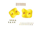 Lifestyle shot of Yellow Climbing Rock Holds from Gorilla Playsets.